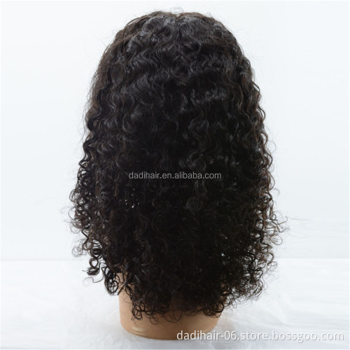Affordable price front lace wig human hair 150% density 100% virgin Brazilian hair curly wig